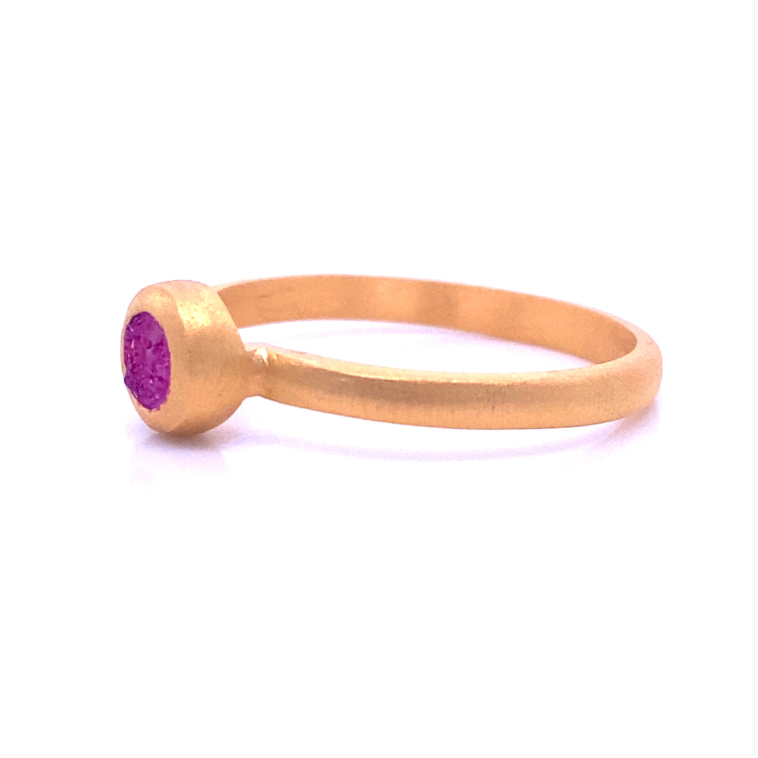 Balls of Fire Stacking Ring in Purple Druzy