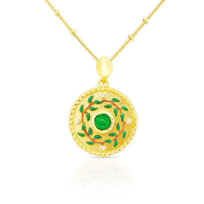 Emerald - May's Birthstone Mythology Pendant and Chain