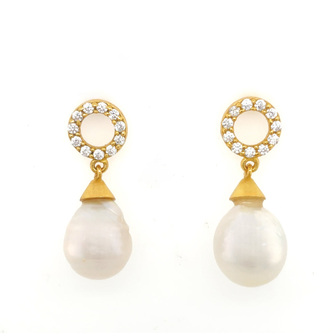 Stardust Pearl Drop Earrings