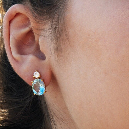 Balls Of Fire Blue Druzy Earrings, Gem Bazaar Jewellery