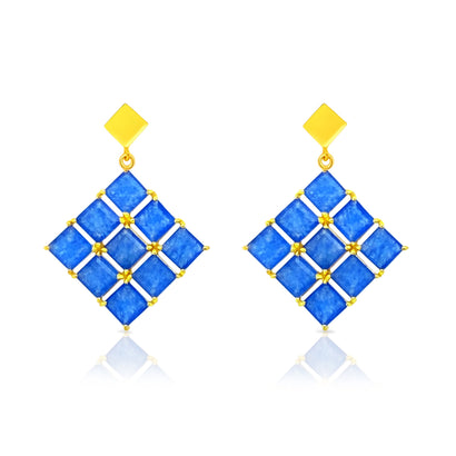 Balls Of Fire Blue Druzy Earrings, Gem Bazaar Jewellery
