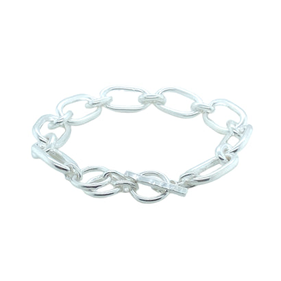 Double Link Silver Chain Bracelet