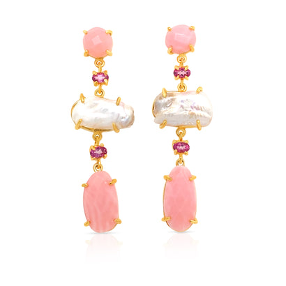 Pink Waterfall Earrings