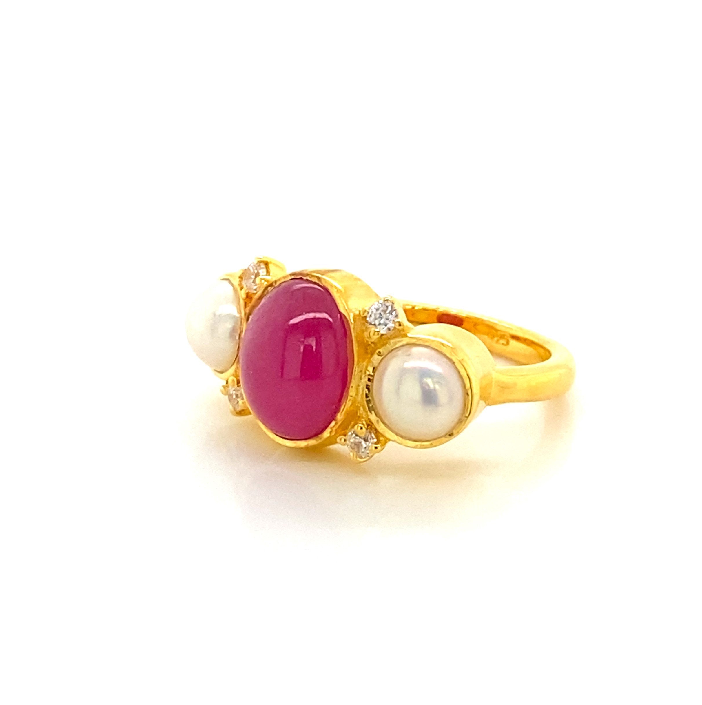 Rubies & Pearl Ring