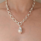 silver double loop chain with silver pearl.JPG